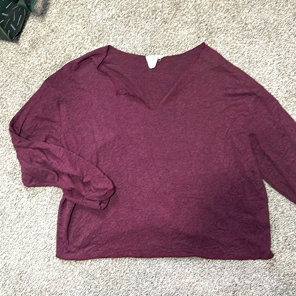 Stretchy off the shoulder/ V neck sweater